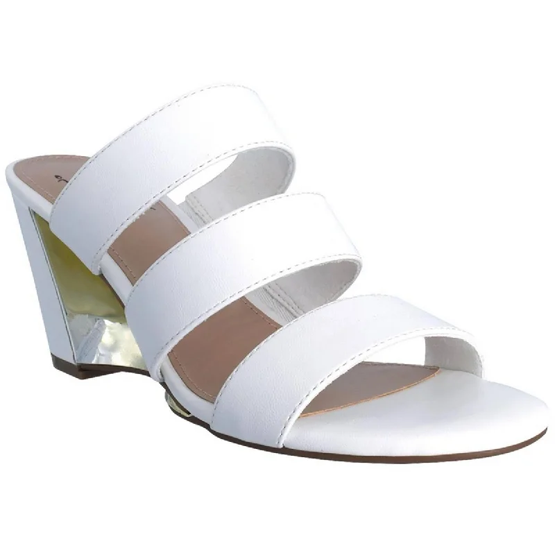 Women's Block Heel Mules in Dark Green with Cut - Out Details for a Stylish EdgeVestie Womens Faux Leather Strappy Mules