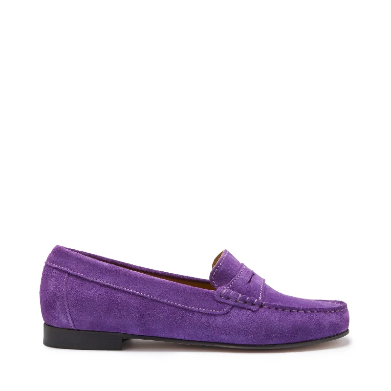 Waterproof Women's Loafers in Black for Rainy DaysWomen's Penny Loafers Leather Sole, purple suede Waterproof Women's Loafers in Black for Rainy DaysWomen's Penny Loafers Leather Sole, purple suede
