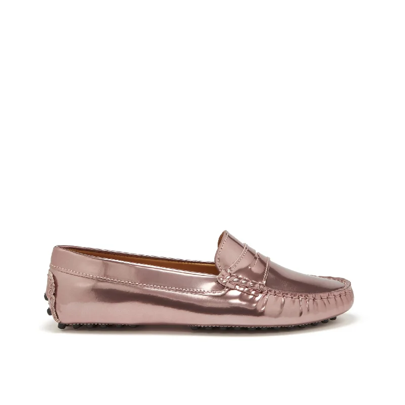 Lightweight Women's Mesh - Paneled Loafers in White for BreathabilityWomen's Penny Driving Loafers, rose gold patent leather Lightweight Women's Mesh - Paneled Loafers in White for BreathabilityWomen's Penny Driving Loafers, rose gold patent leather