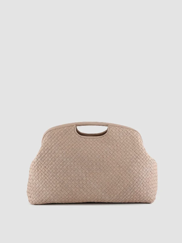 Women's Embroidered Floral Pattern Loafers in Beige for a Spring - Inspired OutfitHELEN 09 - Rose Leather Clutch Bag Women's Embroidered Floral Pattern Loafers in Beige for a Spring - Inspired OutfitHELEN 09 - Rose Leather Clutch Bag