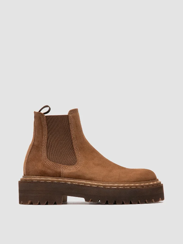 Waterproof Women's Loafers in Black for Rainy DaysBLOSSOM 003 - Brown Suede Chelsea Boots Waterproof Women's Loafers in Black for Rainy DaysBLOSSOM 003 - Brown Suede Chelsea Boots