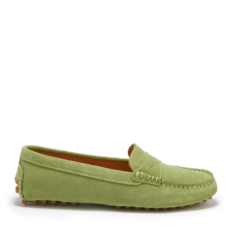 Lightweight Women's Mesh - Paneled Loafers in White for BreathabilityWomen's Penny Driving Loafers, olive green Lightweight Women's Mesh - Paneled Loafers in White for BreathabilityWomen's Penny Driving Loafers, olive green