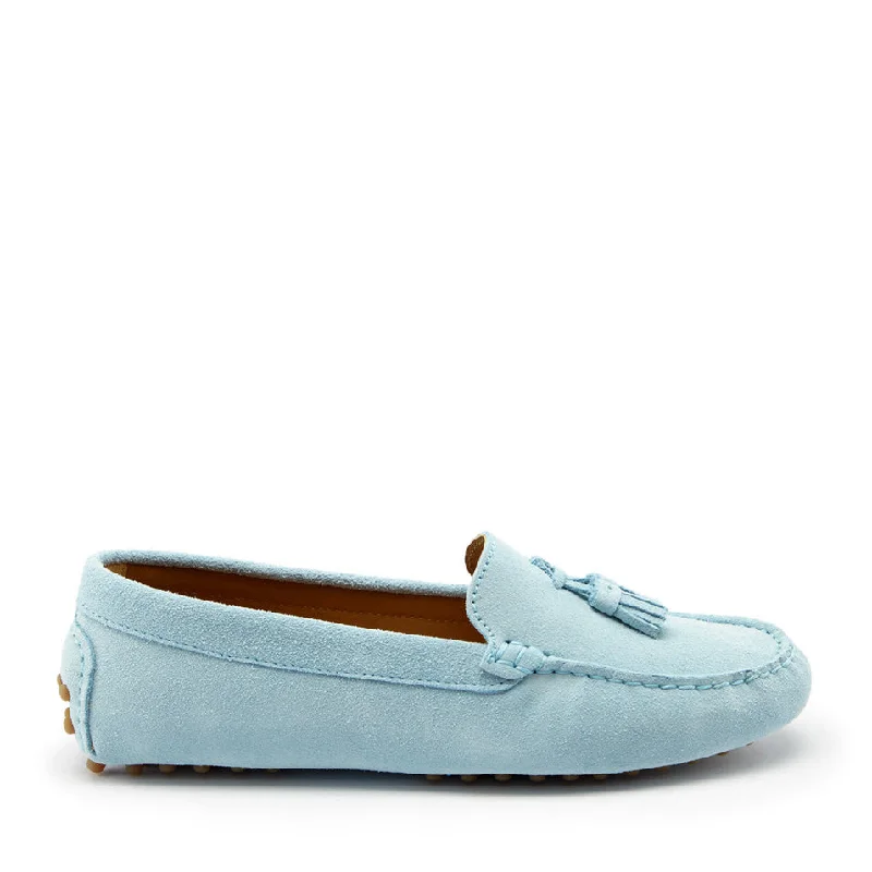 Women's Embroidered Floral Pattern Loafers in Beige for a Spring - Inspired OutfitWomen's Tasselled Driving Loafers, sky blue suede Women's Embroidered Floral Pattern Loafers in Beige for a Spring - Inspired OutfitWomen's Tasselled Driving Loafers, sky blue suede