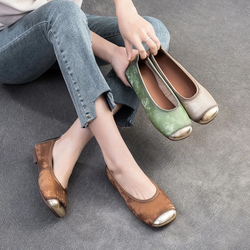 Women's canvas shoes with a metallic - colored soleWomen Retro Soft Patchwork Casual Flats Women's canvas shoes with a metallic - colored soleWomen Retro Soft Patchwork Casual Flats