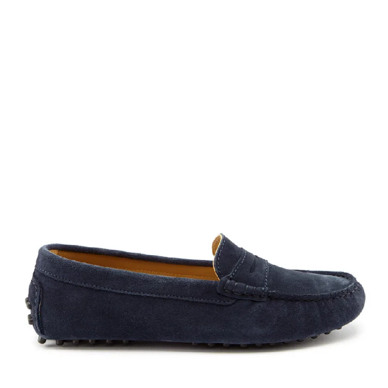 Shock - Absorbing Women's Loafers in Gray for Active LifestylesWomen's Penny Driving Loafers, navy blue suede Shock - Absorbing Women's Loafers in Gray for Active LifestylesWomen's Penny Driving Loafers, navy blue suede