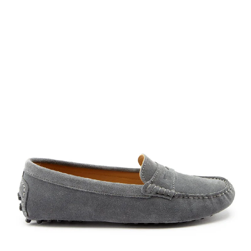 Women's Bow - Embellished Loafers in Red for a Feminine TouchWomen's Penny Driving Loafers, slate grey suede Women's Bow - Embellished Loafers in Red for a Feminine TouchWomen's Penny Driving Loafers, slate grey suede