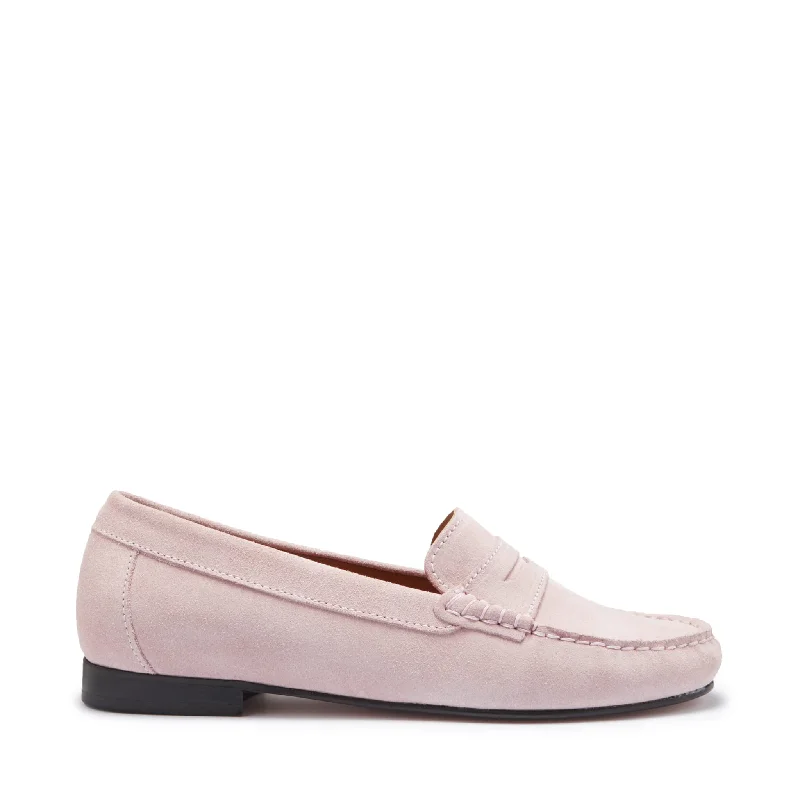 Lightweight Women's Mesh - Paneled Loafers in White for BreathabilityWomen's Penny Loafers Leather Sole, ice pink suede Lightweight Women's Mesh - Paneled Loafers in White for BreathabilityWomen's Penny Loafers Leather Sole, ice pink suede