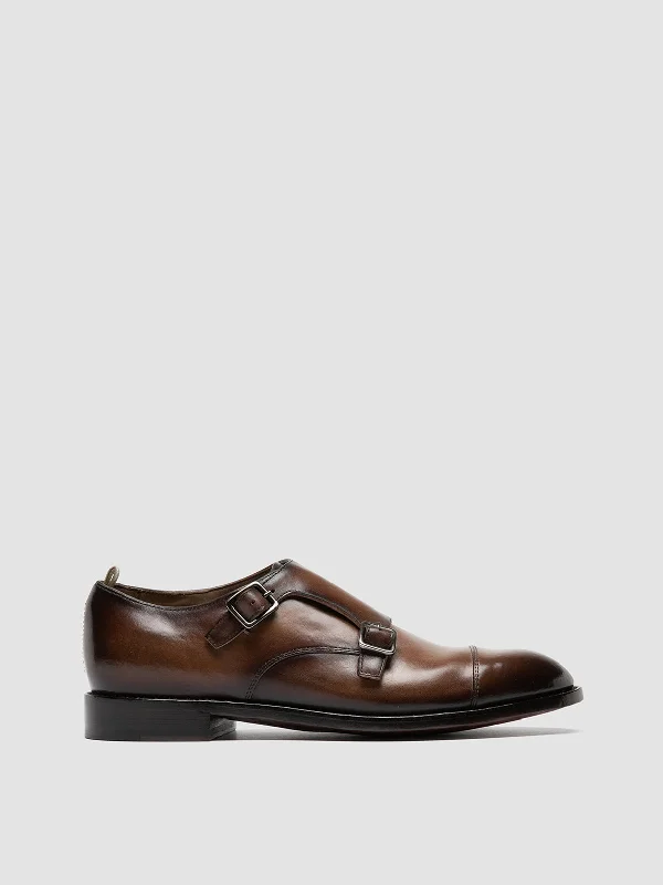 Women's Geometric - Patterned Loafers in Multicolor for a Fashion - Forward LookSIGNATURE 004 - Brown Leather Monk Shoes Women's Geometric - Patterned Loafers in Multicolor for a Fashion - Forward LookSIGNATURE 004 - Brown Leather Monk Shoes