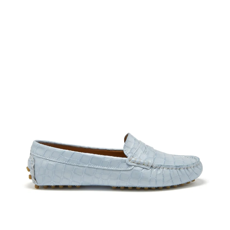 Women's Embroidered Floral Pattern Loafers in Beige for a Spring - Inspired OutfitWomen's Penny Driving Loafers, powder blue print patent leather Women's Embroidered Floral Pattern Loafers in Beige for a Spring - Inspired OutfitWomen's Penny Driving Loafers, powder blue print patent leather