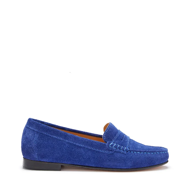 Plus Size Women's Wide - Fit Penny Loafers in Black for All - Day ComfortWomen's Penny Loafers Leather Sole, ink blue suede Plus Size Women's Wide - Fit Penny Loafers in Black for All - Day ComfortWomen's Penny Loafers Leather Sole, ink blue suede