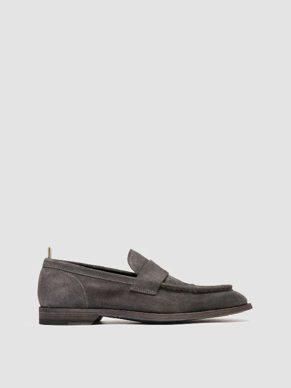Child - Friendly Women's Loafers in Purple for Moms on the GoSOUND 001 - Grey Suede Penny Loafers Child - Friendly Women's Loafers in Purple for Moms on the GoSOUND 001 - Grey Suede Penny Loafers