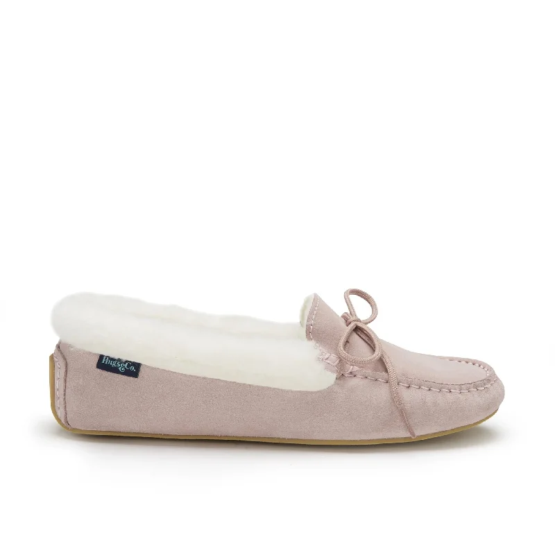 Women's Cashmere - Lined Loafers in Burgundy for Warmth in WinterWomen's slippers, sheepskin, ice pink suede Women's Cashmere - Lined Loafers in Burgundy for Warmth in WinterWomen's slippers, sheepskin, ice pink suede