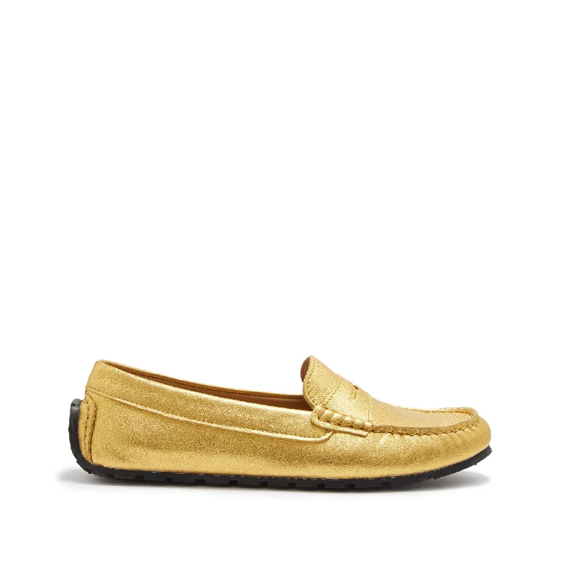 Shock - Absorbing Women's Loafers in Gray for Active LifestylesWomen's Tyre Sole Penny Loafers, yellow gold leather Shock - Absorbing Women's Loafers in Gray for Active LifestylesWomen's Tyre Sole Penny Loafers, yellow gold leather