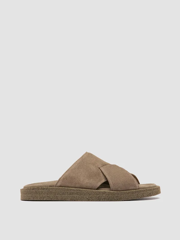 Adjustable Strap Women's Loafers in Tan for a Custom FitINNER 002 - Taupe Suede Slide Sandals Adjustable Strap Women's Loafers in Tan for a Custom FitINNER 002 - Taupe Suede Slide Sandals