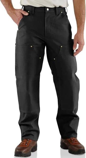 Men's Loose-Fit Firm Duck Double-Front Work Pants - Black