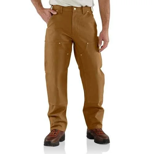 Men's Loose-Fit Firm Duck Double-Front Work Pants - Brown