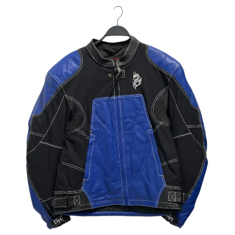 DRAGON RIDER/Leather Jkt/54/Leather/BLU/All Over Print/