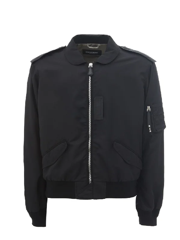 Dolce  Gabbana Black Bomber Jacket