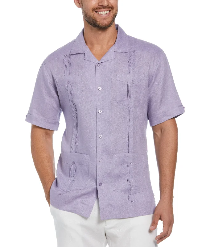 Big & Tall 100% Linen Classic Guayabera Shirt - Short Sleeve