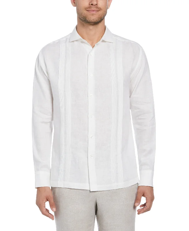 Big & Tall Linen Multi Pintuck Guayabera Shirt