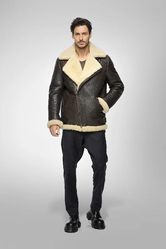 Charlie - Brown Beige Shearling Coat