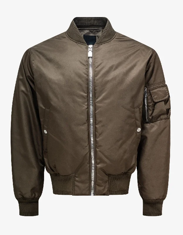 Givenchy Khaki Logo Bomber Jacket