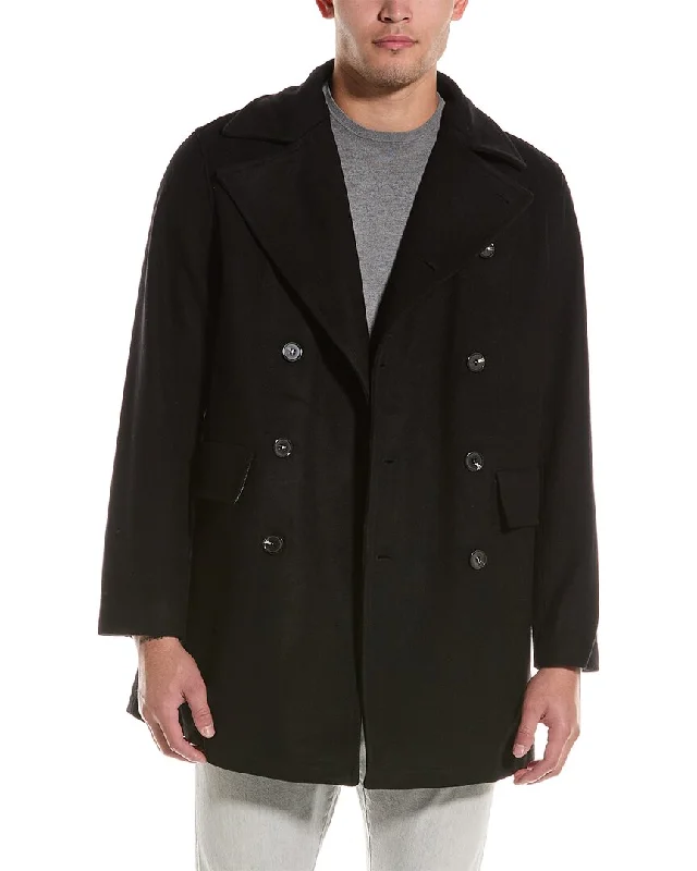 HUDSON Double-Breasted Wool-Blend Peacoat