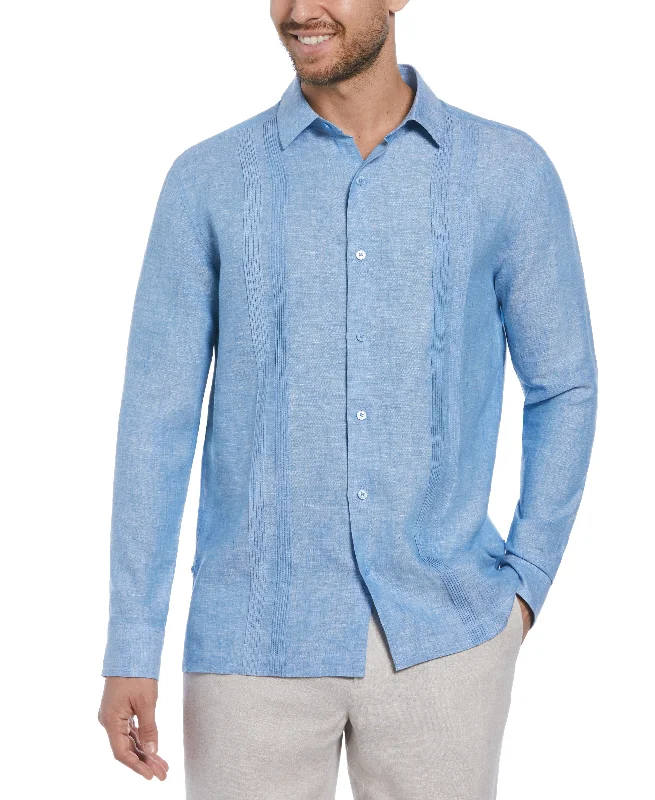 Linen Multi-Tuck Guayabera Shirt