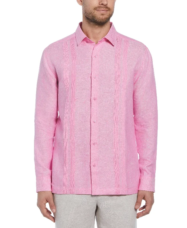 Linen Multi-Tuck Guayabera Shirt