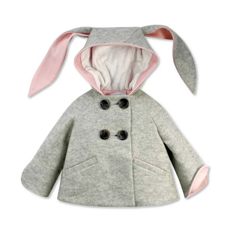 Luxe Bunny Coat in Grey & Pink