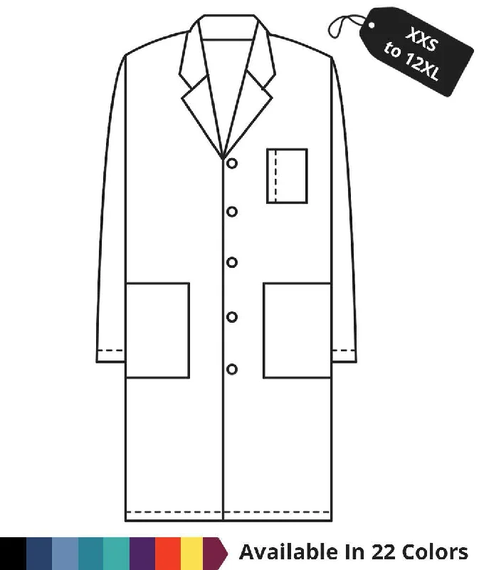 Made To Order Unisex 40 Inch Snap Front Long Lab Coat