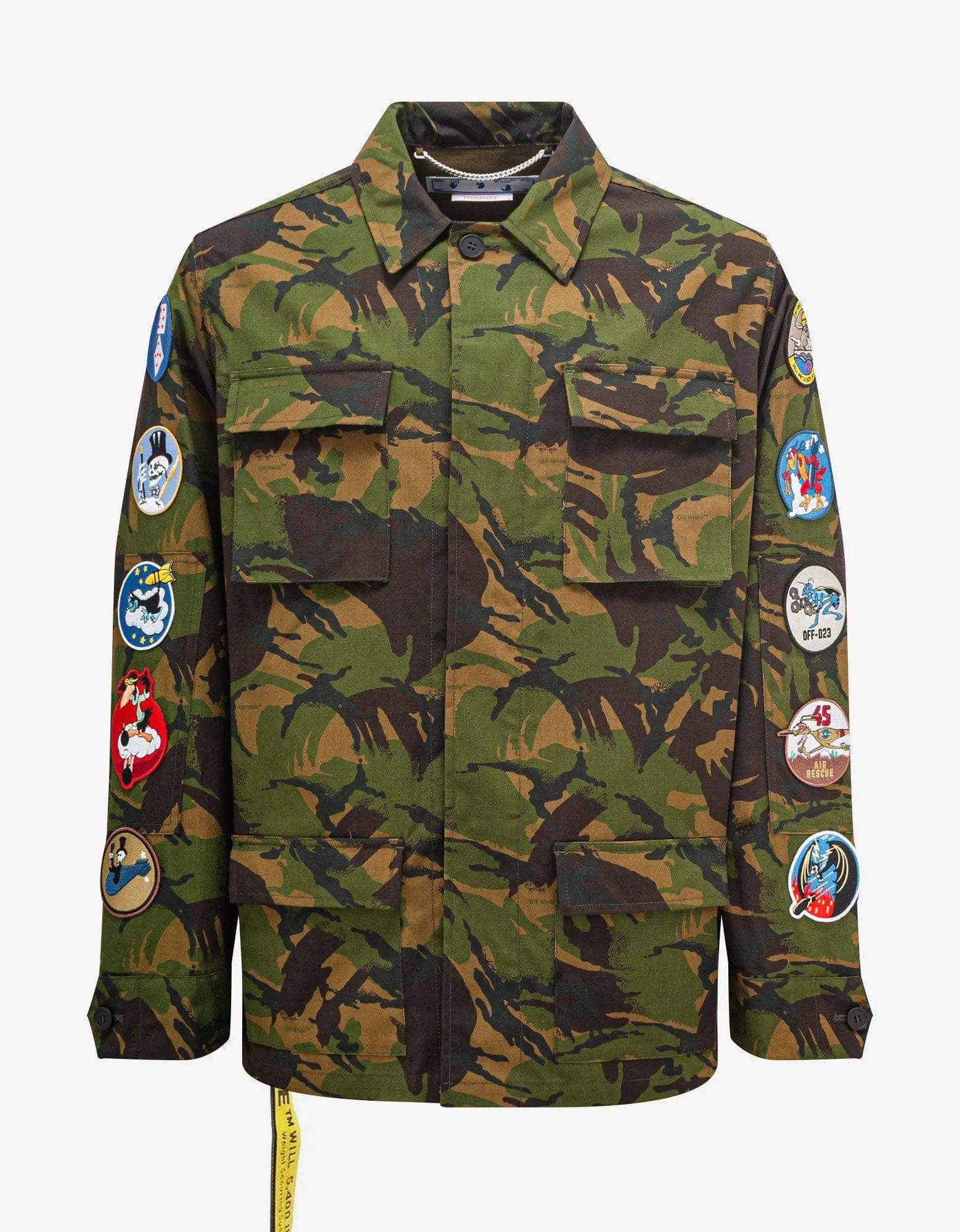 Off-White Green Camouflage Patch Field Jacket