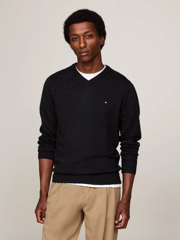 Tommy Hilfiger Cotton Cashmere V Neck Jumper