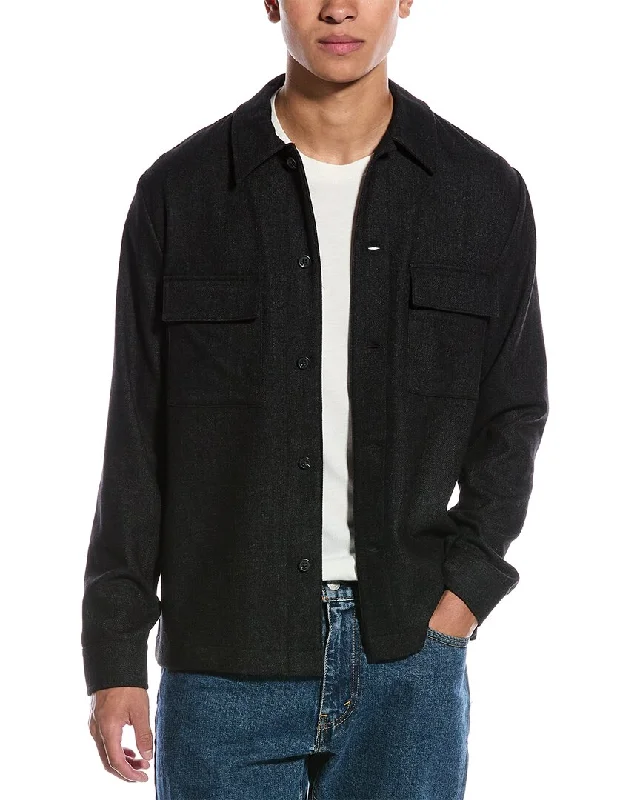 Vince Wool-Blend Flannel Shirt