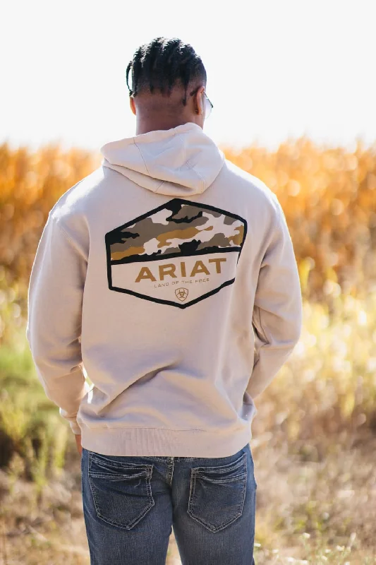 Ariat Camo Hex Hoodie for Men in Beige | 10052460-BEIGE