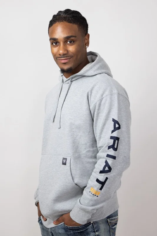 Ariat Rebar Graphic Hoodie for Men in Grey Heather | 10041627-HTHRGRYNVY