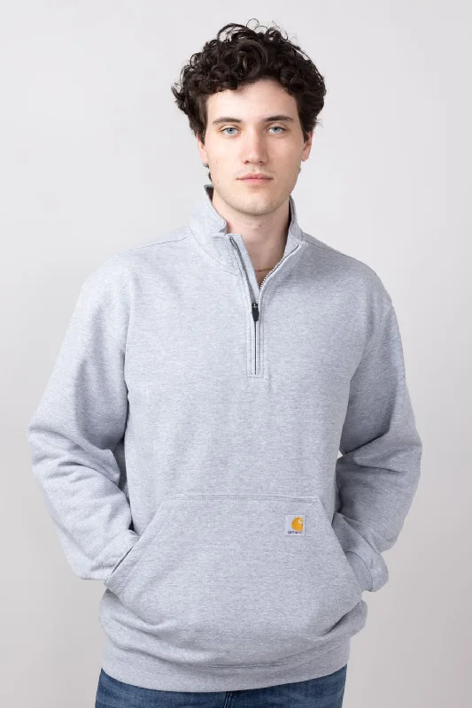 Carhartt Midweight Quarter Zip Sweatshirt for Men in Heather Grey | 105294-HGY-GREY