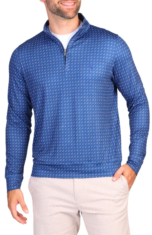 Navy Geo Print Performance Quarter-Zip