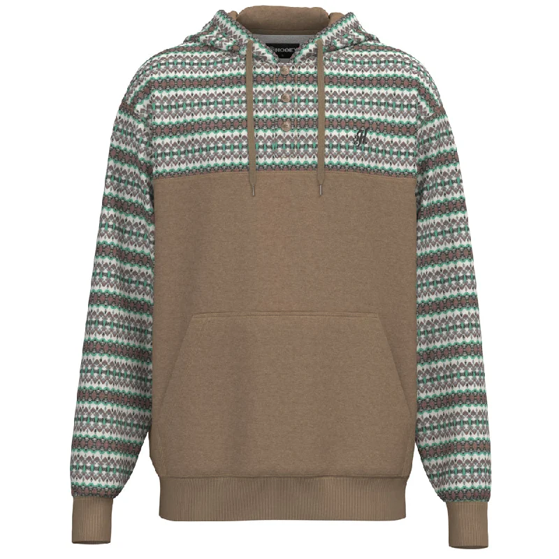 "Jimmy" Hoody Brown w/ Cream Multi Color Stripes