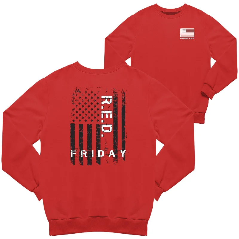 R.E.D. Friday Freedom Wht Flag 2-Sided Sweatshirt