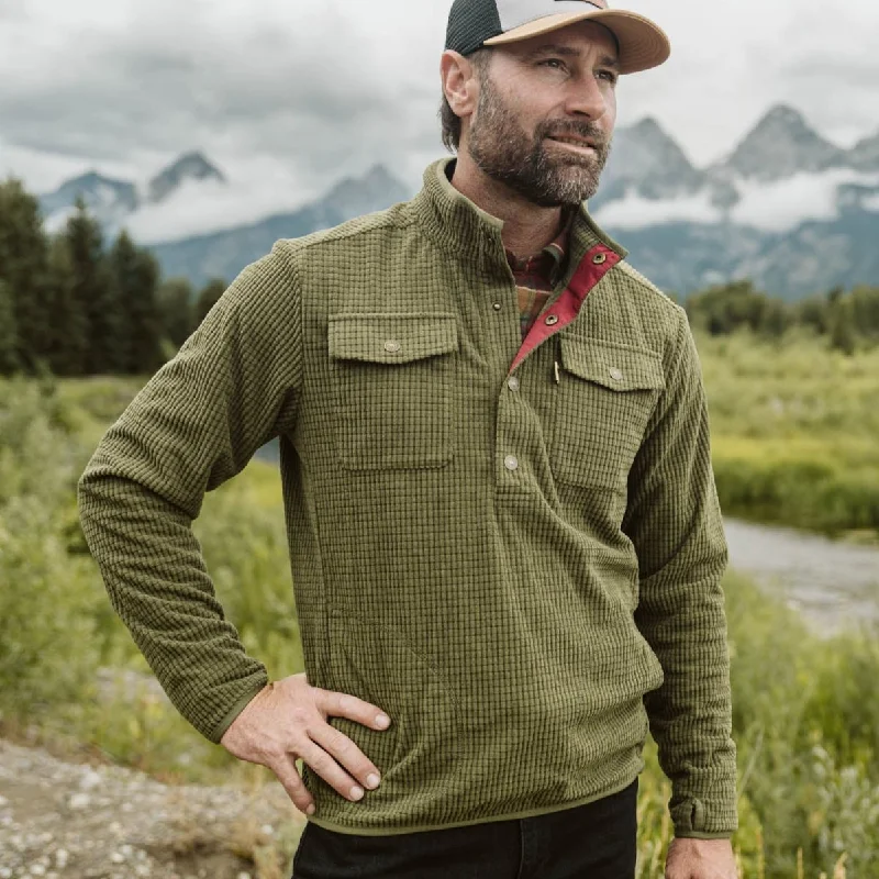 Yosemite Waffle Fleece Pullover | Moss Green