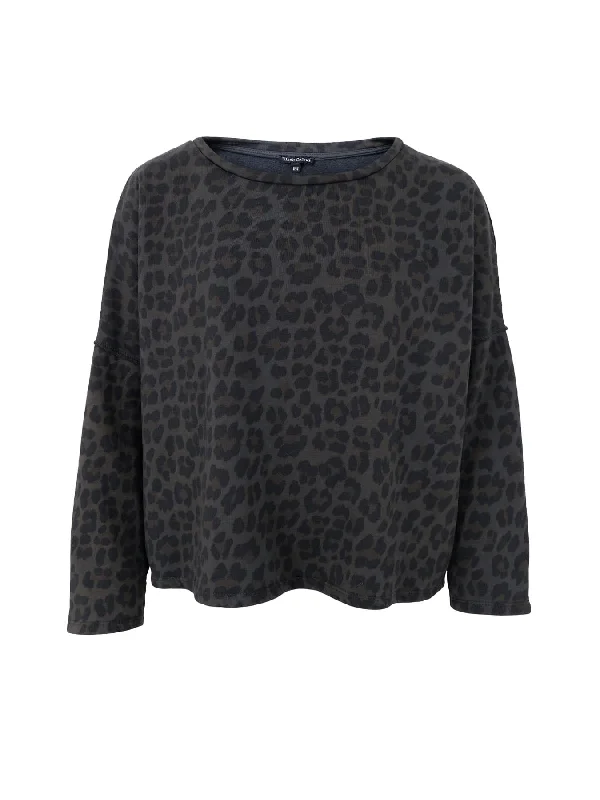 Zelda Grey Leopard Sweatshirt