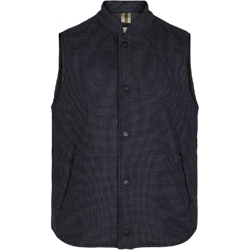 Jacob Mini Check Padded Vest - NAV Navy