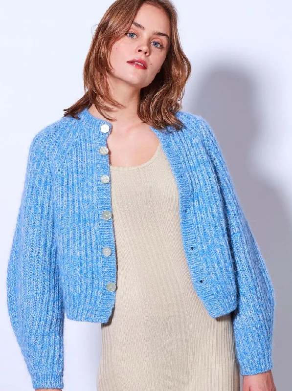 O2 Cardi af Spektakelstrik, No 1 + Silk mohair kit