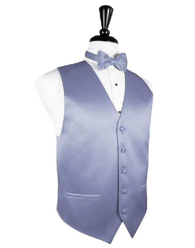 Periwinkle Luxury Satin Tuxedo Vest