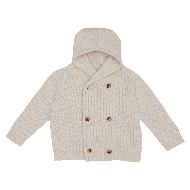 Tristan Merino Wool Cardigan | White Sand Melange