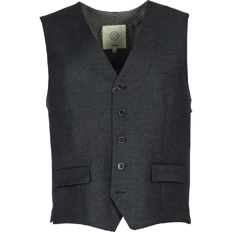 Wesley Structure Wool Vest - NAV Navy