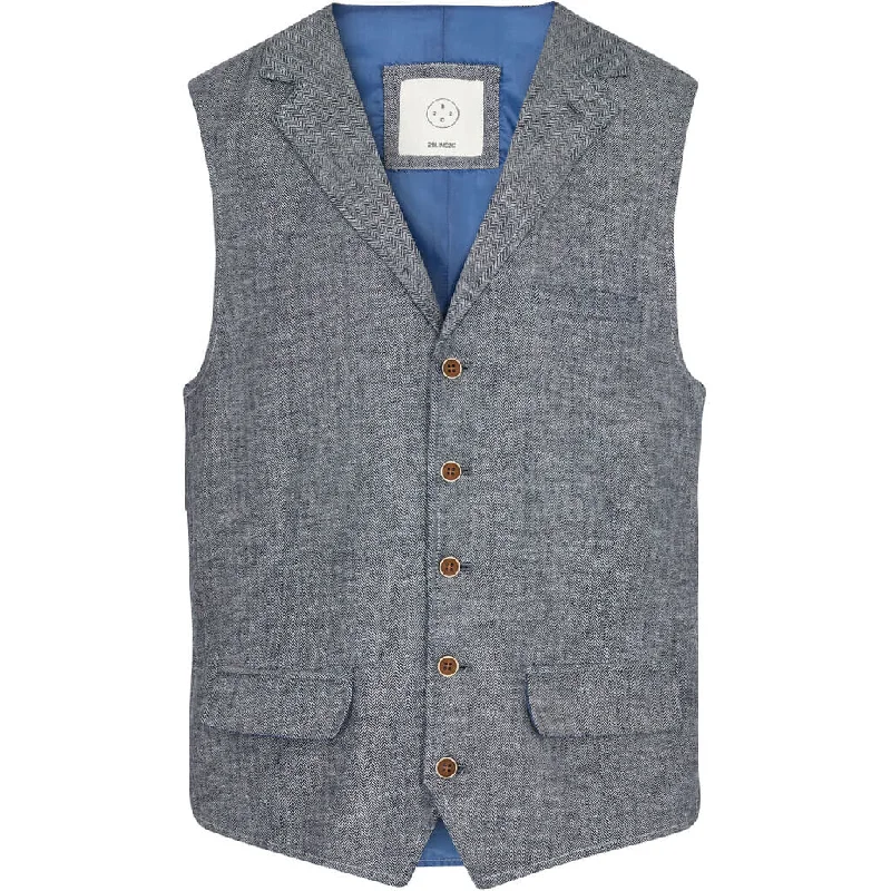 Wolf Linen Vest - NAV Navy