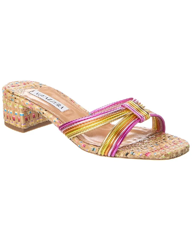 Women's Cork - Soled Espadrille Sandals with a Rope - Trimmed Upper in Navy for a Summer VibeAquazzura Film 35 Leather Sandal Women's Cork - Soled Espadrille Sandals with a Rope - Trimmed Upper in Navy for a Summer VibeAquazzura Film 35 Leather Sandal