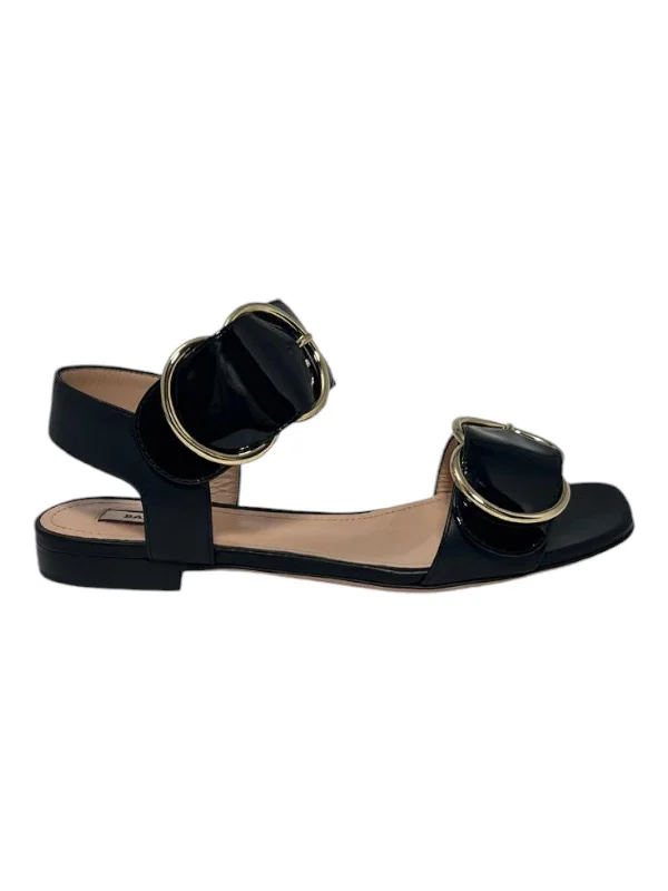 Child - Friendly Women's Sandals with a Secure Buckle in Purple for Moms on the GoBally Casila 6225702 Women's Black Lamb Leather Flat Sandals Child - Friendly Women's Sandals with a Secure Buckle in Purple for Moms on the GoBally Casila 6225702 Women's Black Lamb Leather Flat Sandals